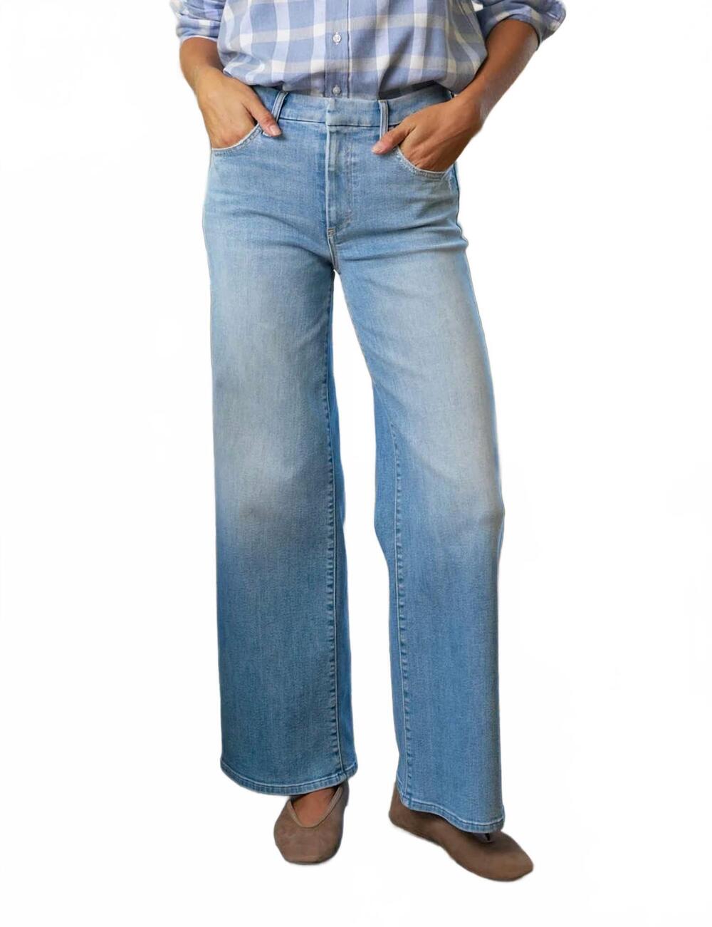 NEW FRANK & EILEEN galway wide-leg jean in light wash indigo